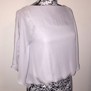 NWT Alice + Olivia 100 % Silk Top Gray